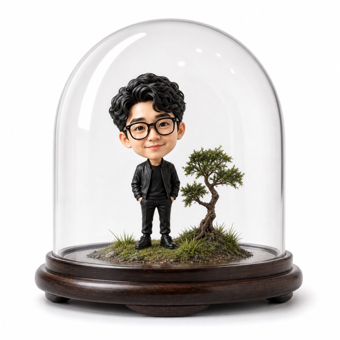 유리 돔 속 미니어처 스타일 예시