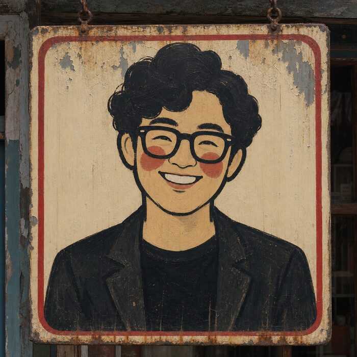 손으로 쓴 페인트 간판 스타일 예시