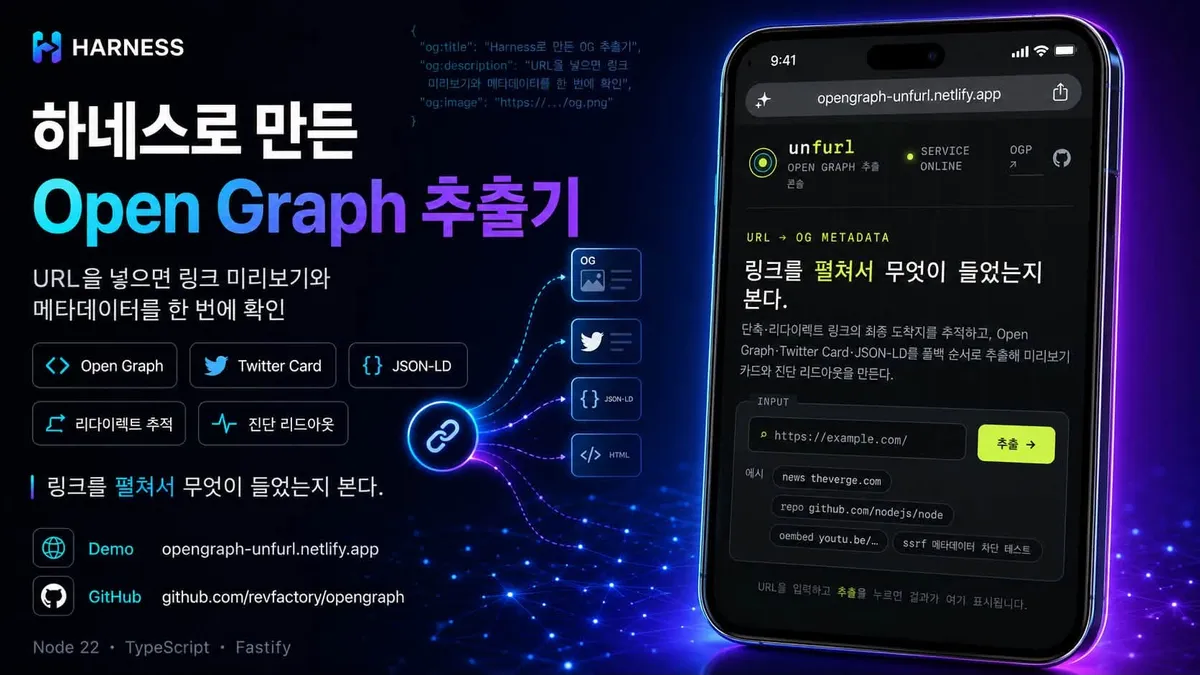 Open Graph 추출기 결과 화면