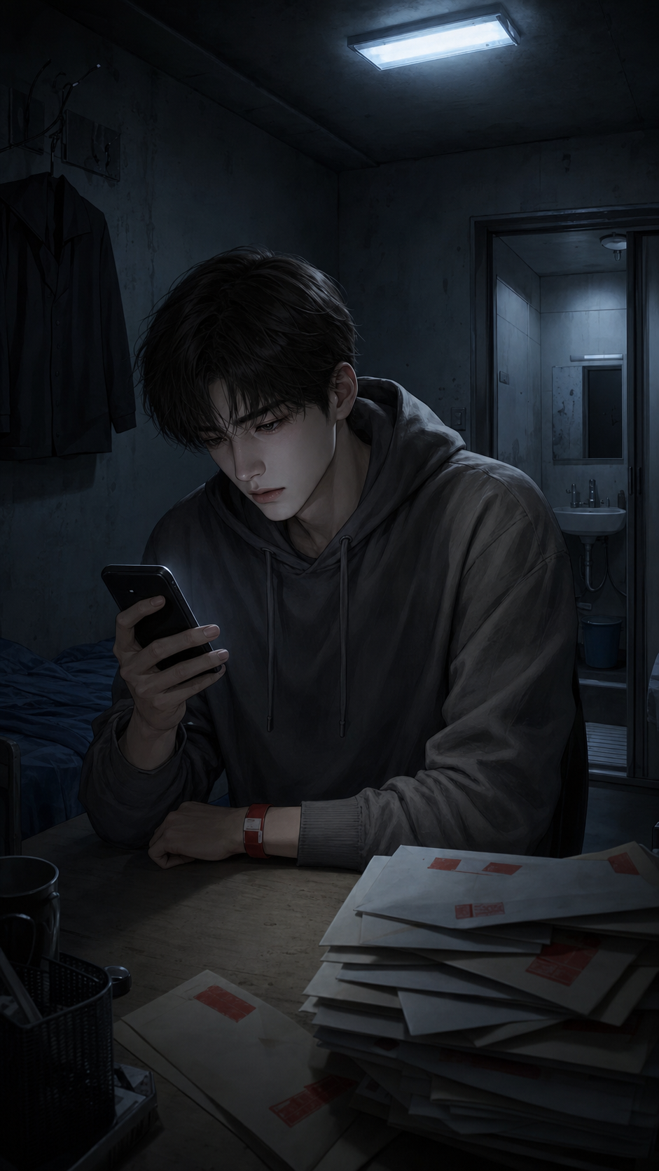 고시원 도현 책상 빚 독촉 우편