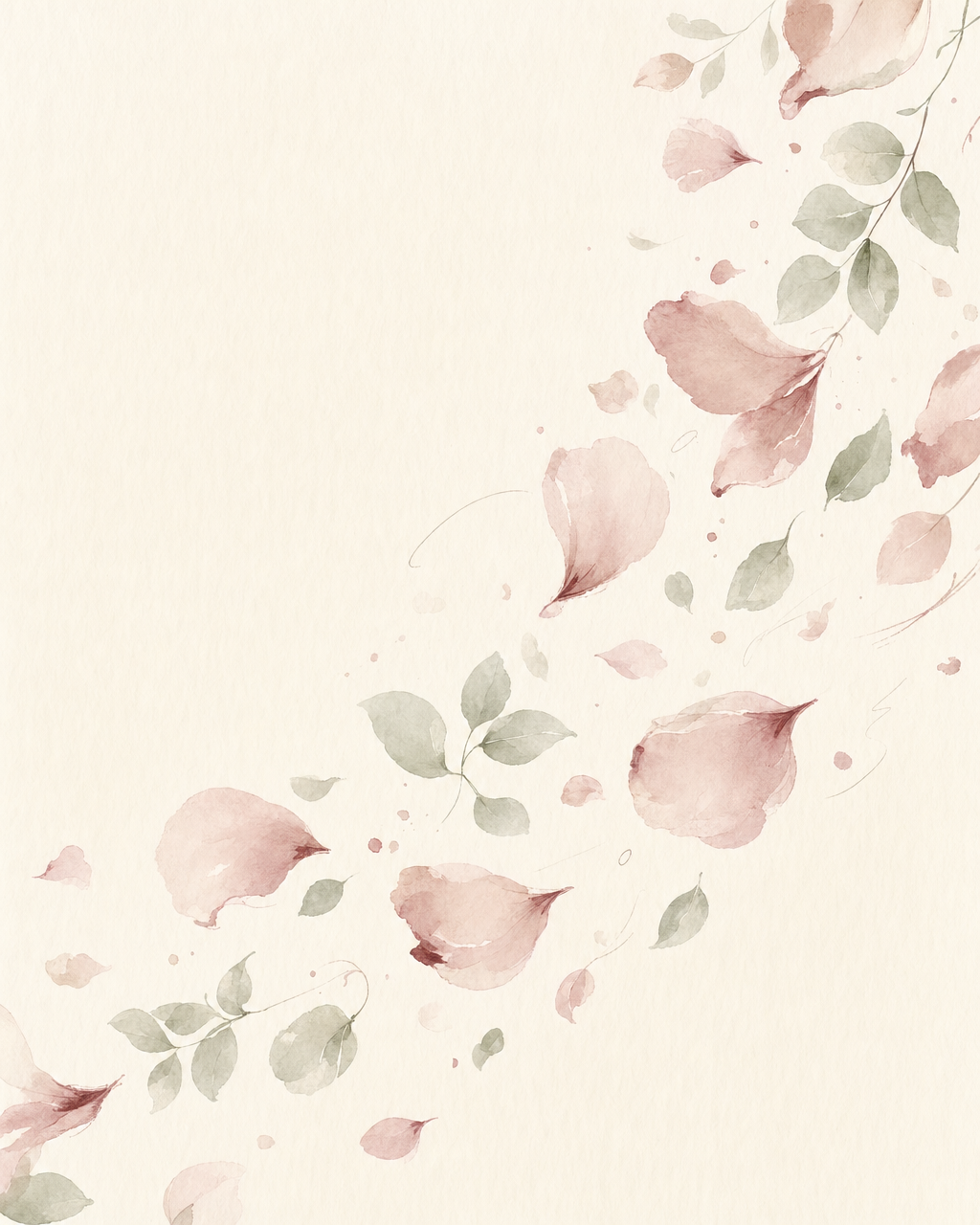 흩날리는 장미 꽃잎 워터컬러 — 갤러리 3